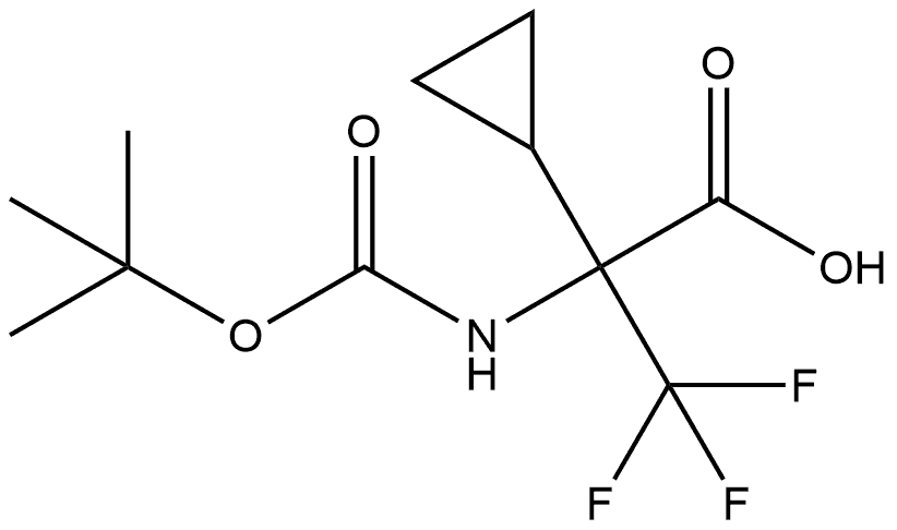 Cyclopropaneacetic acid, α-[[(1,1-dimethylethoxy)carbonyl]amino]-α-(trifluoromethyl)- 구조식 이미지