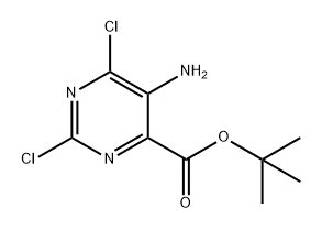 4-Pyrimidinecarboxylic acid, 5-amino-2,6-dichloro-, 1,1-dimethylethyl ester Structure