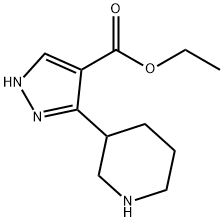 ethyl 3-(piperidin-3-yl)-1H-pyrazole-4-carboxylate hydrochloride Structure