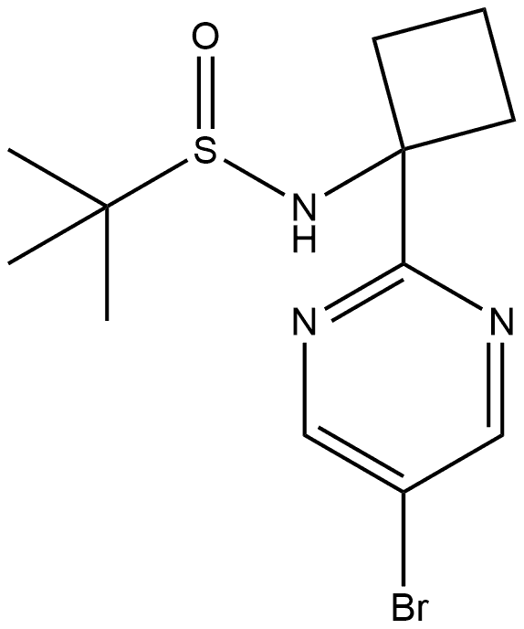 N-[1-(5-Bromo-2-pyrimidinyl)cyclobutyl]-2-methyl-2-propanesulfinamide Structure