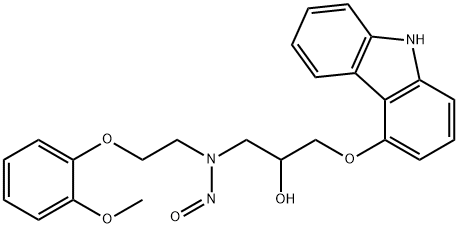 2-Propanol, 1-(9H-carbazol-4-yloxy)-3-[[2-(2-methoxyphenoxy)ethyl]nitrosoamino]- 구조식 이미지