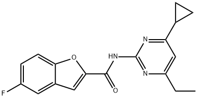 2-Benzofurancarboxamide, N-(4-cyclopropyl-6-ethyl-2-pyrimidinyl)-5-fluoro- Structure