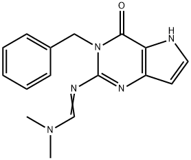 Methanimidamide, N'-[4,5-dihydro-4-oxo-3-(phenylmethyl)-3H-pyrrolo[3,2-d]pyrimidin-2-yl]-N,N-dimethyl- Structure