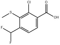 Benzoic acid, 2-chloro-4-(difluoromethyl)-3-(methylthio)- Structure