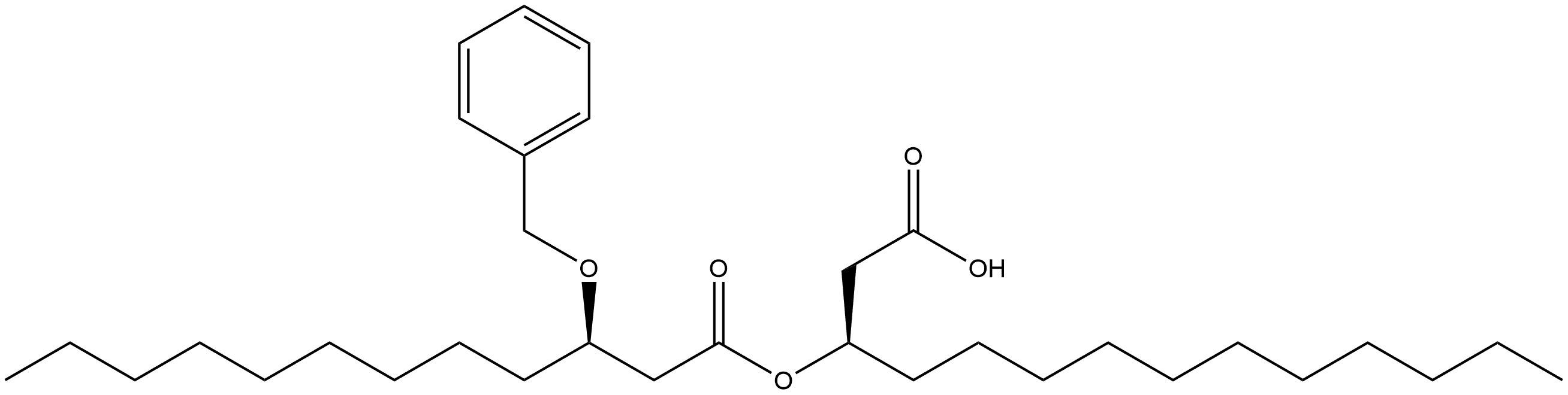 (3R)-3-[[(3R)-1-Oxo-3-(phenylmethoxy)dodecyl]oxy]tetradecanoic acid Structure