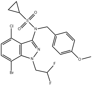 N-(7-Bromo-4-chloro-1-(2,2-difluoroethyl)-1H-indazol-3-yl)-N-(4-methoxybenzyl)cyclopropanesulfonamide Structure