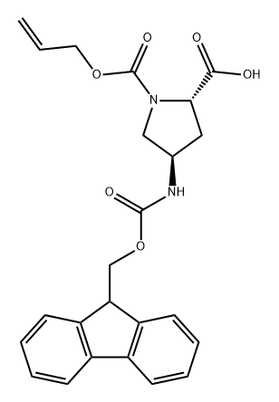 1,2-Pyrrolidinedicarboxylic acid, 4-[[(9H-fluoren-9-ylmethoxy)carbonyl]amino]-, 1-(2-propen-1-yl) ester, (2S,4R)- Structure