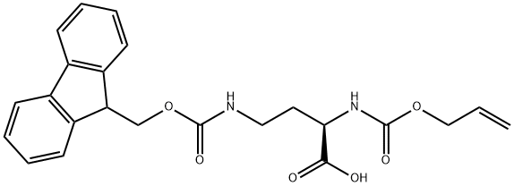 Butanoic acid, 4-[[(9H-fluoren-9-ylmethoxy)carbonyl]amino]-2-[[(2-propen-1-yloxy)carbonyl]amino]-, (2R)- Structure