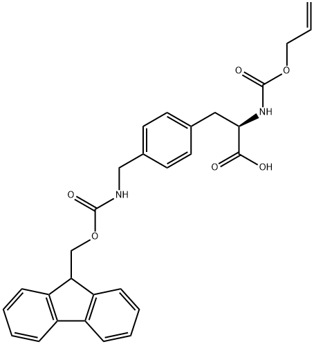D-Phenylalanine, 4-[[[(9H-fluoren-9-ylmethoxy)carbonyl]amino]methyl]-N-[(2-propen-1-yloxy)carbonyl]- Structure
