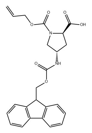 1,2-Pyrrolidinedicarboxylic acid, 4-[[(9H-fluoren-9-ylmethoxy)carbonyl]amino]-, 1-(2-propen-1-yl) ester, (2R,4S)- Structure