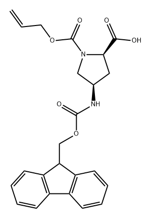 1,2-Pyrrolidinedicarboxylic acid, 4-[[(9H-fluoren-9-ylmethoxy)carbonyl]amino]-, 1-(2-propen-1-yl) ester, (2R,4R)- Structure