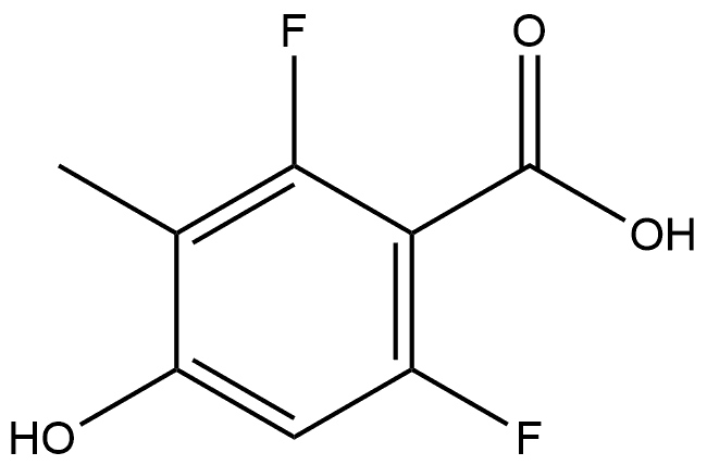 2,6-Difluoro-4-hydroxy-3-methylbenzoic acid 구조식 이미지