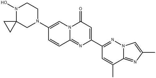 4H-Pyrido[1,2-a]pyrimidin-4-one, 2-(2,8-dimethylimidazo[1,2-b]pyridazin-6-yl)-7-(4-hydroxy-4,7-diazaspiro[2.5]oct-7-yl)- Structure