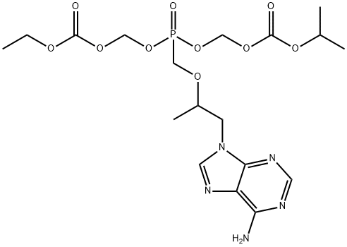 2,4,6,8-Tetraoxa-5-phosphanonanedioic acid, 5-[[2-(6-amino-9H-purin-9-yl)-1-methylethoxy]methyl]-, 1-ethyl 9-(1-methylethyl) ester, 5-oxide Structure