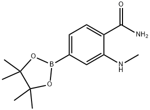 2-(methylamino)-4-(4,4,5,5-tetramethyl-1,3,2-dioxa
borolan-2-yl)benzamide Structure