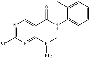 5-Pyrimidinecarboxamide, 2-chloro-N-(2,6-dimethylphenyl)-4-(1-methylhydrazinyl)- Structure