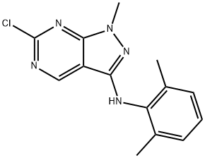 1H-Pyrazolo[3,4-d]pyrimidin-3-amine, 6-chloro-N-(2,6-dimethylphenyl)-1-methyl- Structure