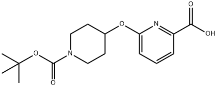 2-Pyridinecarboxylic acid, 6-[[1-[(1,1-dimethylethoxy)carbonyl]-4-piperidinyl]oxy]- Structure