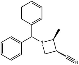 3-Azetidinecarbonitrile, 1-(diphenylmethyl)-2-methyl-, (2S,3R)- Structure