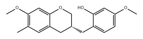 Phenol, 2-[[(3R)-3,4-dihydro-7-methoxy-6-methyl-2H-1-benzopyran-3-yl]methyl]-5-methoxy- 구조식 이미지