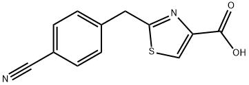 4-Thiazolecarboxylic acid, 2-[(4-cyanophenyl)methyl]- Structure