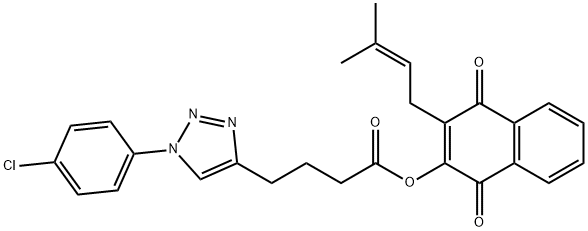 1H-1,2,3-Triazole-4-butanoic acid, 1-(4-chlorophenyl)-, 1,4-dihydro-3-(3-methyl-2-buten-1-yl)-1,4-dioxo-2-naphthalenyl ester Structure