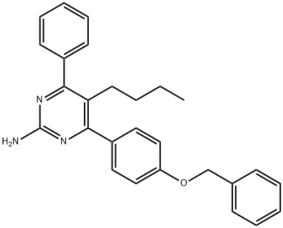 5-Butyl-4-phenyl-6-[4-(phenylmethoxy)phenyl]-2-pyrimidinamine Structure