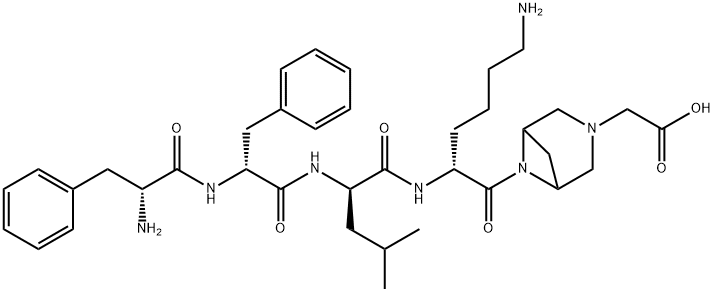 3,6-Diazabicyclo[3.1.1]heptane-3-acetic acid, 6-(D-phenylalanyl-D-phenylalanyl-D-leucyl-D-lysyl)- Structure