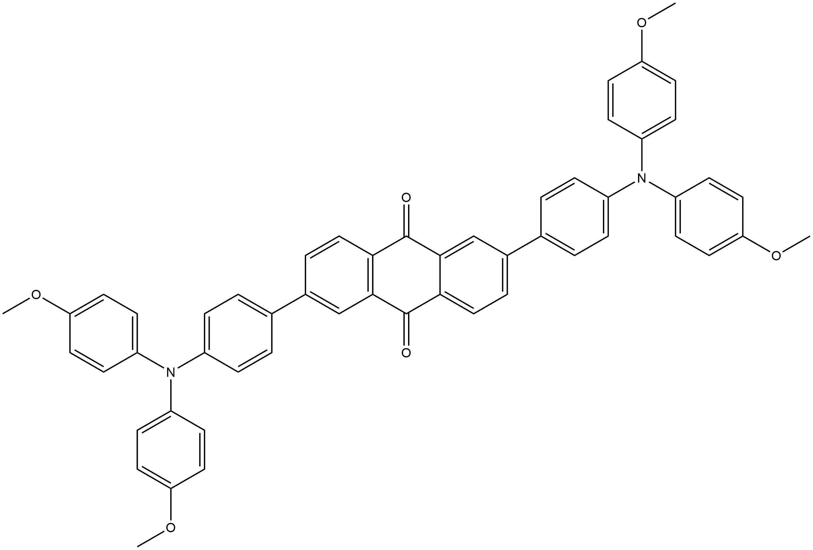 2,6-bis(4-(bis(4-methoxyphenyl)amino)phenyl)anthracene-9,10-dione Structure