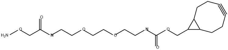 5,8-Dioxa-2,11-diazatridecanoic acid, 13-(aminooxy)-12-oxo-, bicyclo[6.1.0]non-4-yn-9-ylmethyl ester Structure