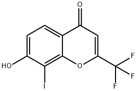 4H-1-Benzopyran-4-one, 7-hydroxy-8-iodo-2-(trifluoromethyl)- Structure