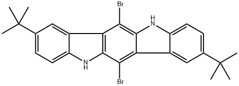 6,12-dibromo-2,8-di-tert-butyl-5,11-dihydroindolo[3,2-b]-carbazole 구조식 이미지