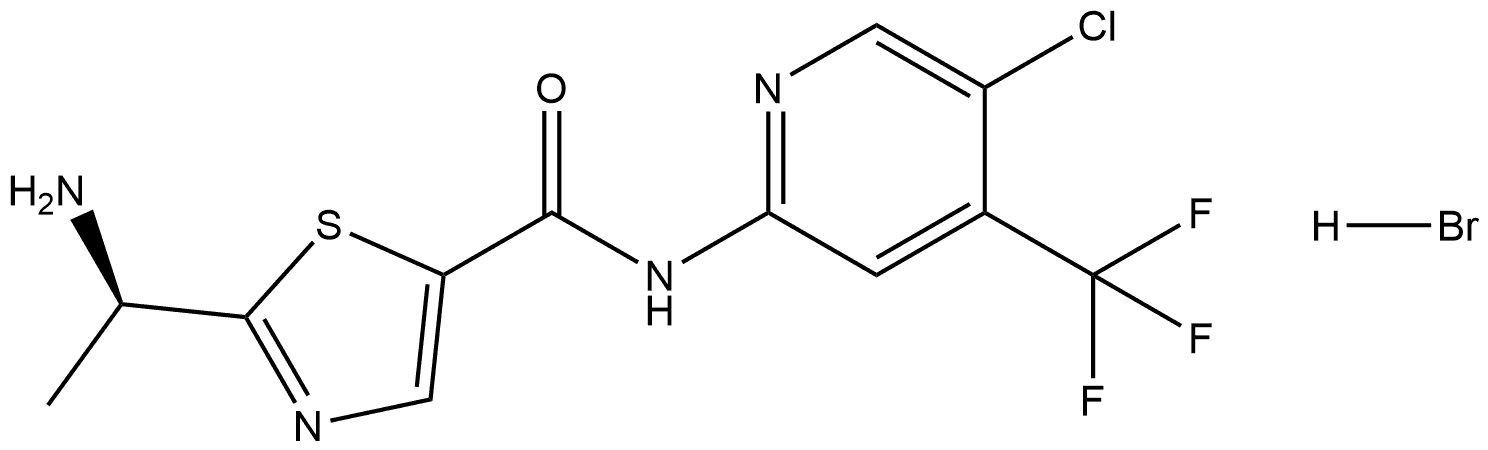 (R)-2-(1-aminoethyl)-N-(5-chloro-4-(trifluoromethyl)pyridin-2-yl)thiazole-5-carboxamide hydrobromide Structure