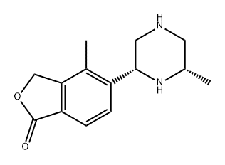 1(3H)-Isobenzofuranone, 4-methyl-5-[(2R,6S)-6-methyl-2-piperazinyl]- Structure