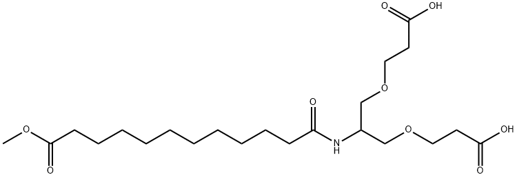 3,3'-((2-(12-methoxy-12-oxododecanamido)propane-1,3-diyl)bis(oxy))dipropionic acid Structure