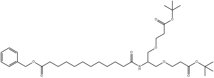 di-tert-butyl 3,3'-((2-(12-(benzyloxy)-12-oxododecanamido)propane-1,3-diyl)bis(oxy))dipropionate Structure