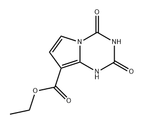 Pyrrolo[1,2-a]-1,3,5-triazine-8-carboxylic acid, 1,2,3,4-tetrahydro-2,4-dioxo-, ethyl ester 구조식 이미지