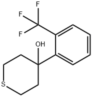 2H-?Thiopyran-?4-?ol, tetrahydro-?4-?[2-?(trifluoromethyl)?phenyl]?- Structure