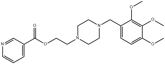 3-Pyridinecarboxylic acid, 2-[4-[(2,3,4-trimethoxyphenyl)methyl]-1-piperazinyl]ethyl ester Structure