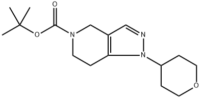 1-(tetrahydro-2H-pyran-4-yl)-6,7-dihydro-1H-pyrazolo[4,3-c]pyridine-5(4H)-carboxylic acid tert-butyl ester Structure