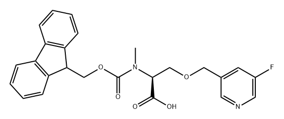 L-Serine, N-[(9H-fluoren-9-ylmethoxy)carbonyl]-O-[(5-fluoro-3-pyridinyl)methyl]-N-methyl- Structure