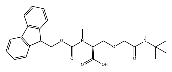 L-Serine, O-[2-[(1,1-dimethylethyl)amino]-2-oxoethyl]-N-[(9H-fluoren-9-ylmethoxy)carbonyl]-N-methyl- Structure