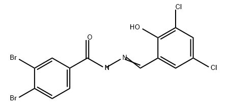 Benzoic acid, 3,4-dibromo-, 2-[(3,5-dichloro-2-hydroxyphenyl)methylene]hydrazide Structure