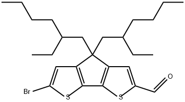 4H-Cyclopenta[2,1-b:3,4-b']dithiophene-2-carboxaldehyde, 6-bromo-4,4-bis(2-ethylhexyl)- Structure