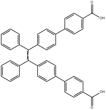 [1,1'-Biphenyl]-4-carboxylic acid, 4'-[2-(4'-carboxy[1,1'-biphenyl]-4-yl)-1,2-diphenylethenyl]- Structure