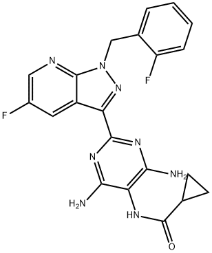 N-[4,6-Diamino-2-[5-fluoro-1-[(2-fluorophenyl)methyl]-1H-pyrazolo[3,4-b]pyridin-3-yl]-5-pyrimidinyl]cyclopropanecarboxamide Structure