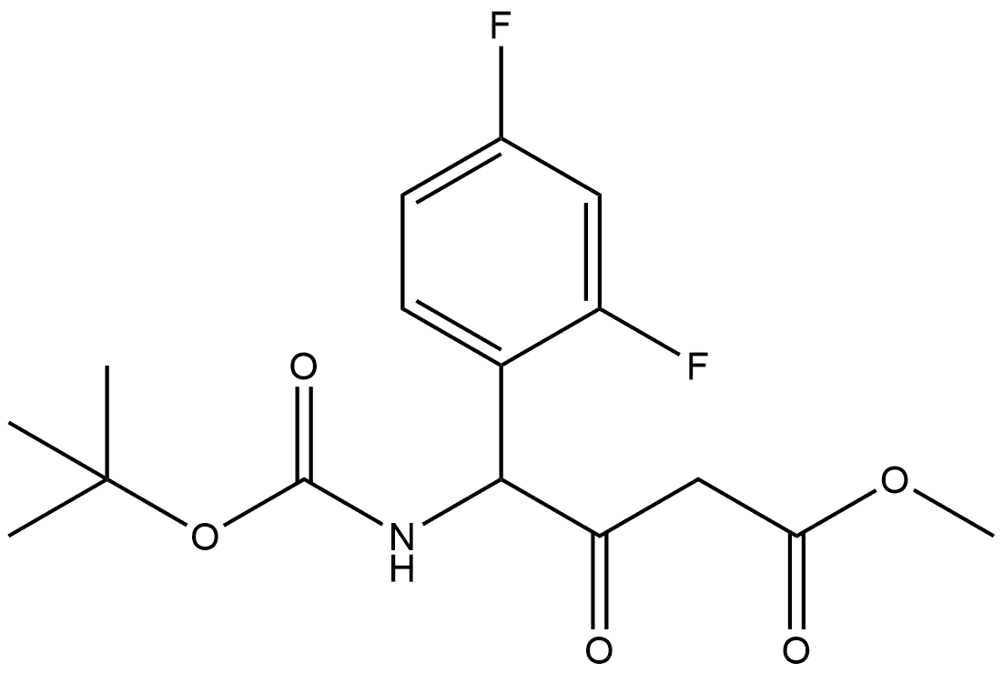 Benzenebutanoic acid, γ-[[(1,1-dimethylethoxy)carbonyl]amino]-2,4-difluoro-β-oxo-, methyl ester Structure