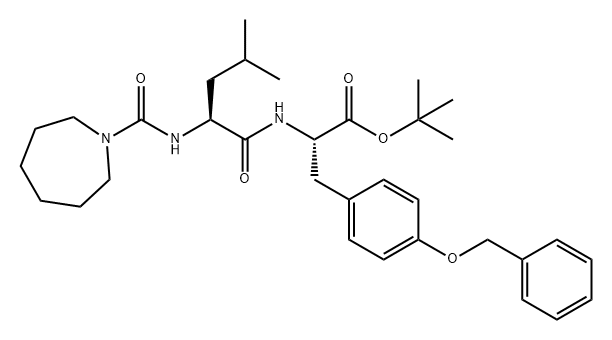 L-Tyrosine, N-[(hexahydro-1H-azepin-1-yl)carbonyl]-L-leucyl-O-(phenylmethyl)-, 1,1-dimethylethyl ester Structure