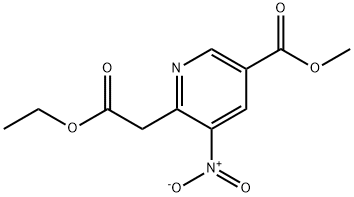 2-Pyridineacetic acid, 5-(methoxycarbonyl)-3-nitro-, ethyl ester Structure