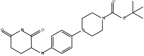 1-Piperazinecarboxylic acid, 4-[4-[(2,6-dioxo-3-piperidinyl)amino]phenyl]-, 1,1-dimethylethyl ester 구조식 이미지